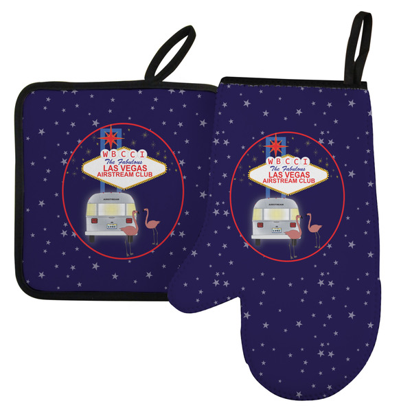 Custom Las Vegas Airstream Club Left Oven Mitt & Pot Holder Set