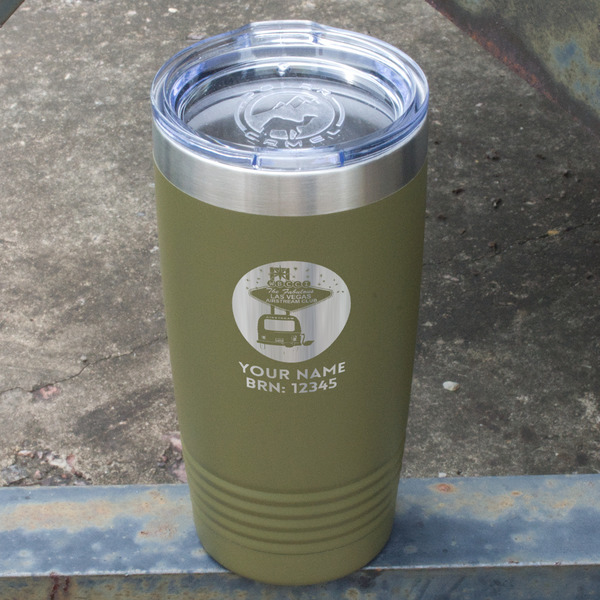 Las Vegas Airstream Club Olive Polar Camel Tumbler - 20oz - Angled