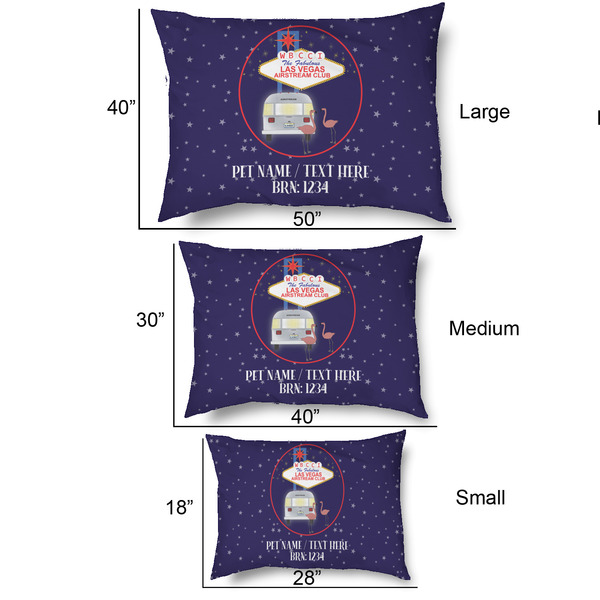 Las Vegas Airstream Club Outdoor Dog Beds - SIZE CHART