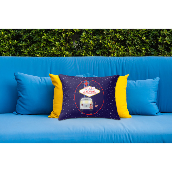 Las Vegas Airstream Club Outdoor Throw Pillow  - LIFESTYLE (Rectangular - 20x14)