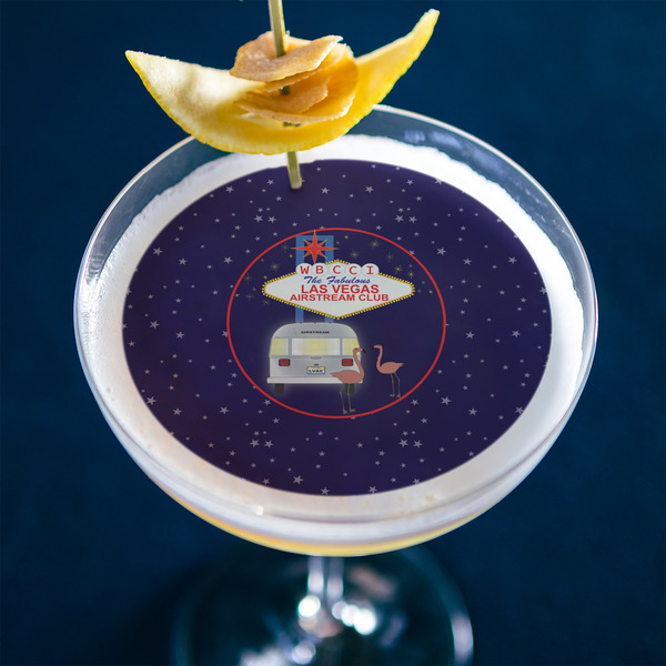 Las Vegas Airstream Club Printed Drink Topper - Large - In Context