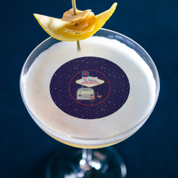 Las Vegas Airstream Club Printed Drink Topper - Medium - In Context