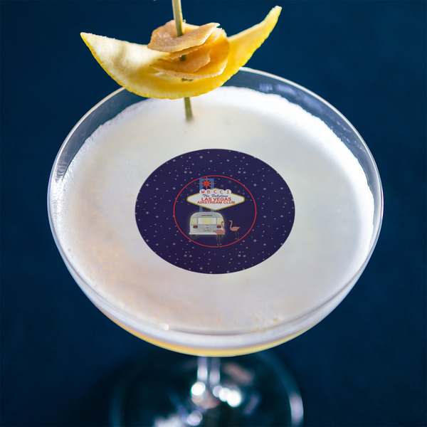 Las Vegas Airstream Club Printed Drink Topper - Small - In Context