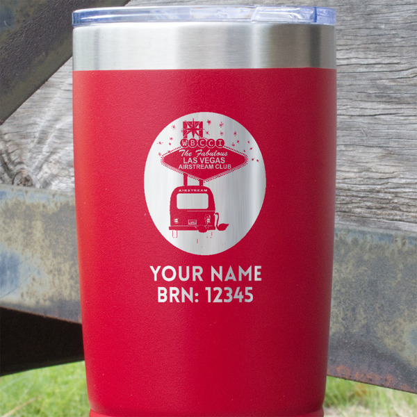 Las Vegas Airstream Club Red Polar Camel Tumbler - 20oz - Close Up