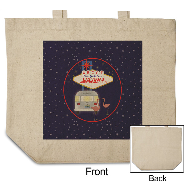 Las Vegas Airstream Club Reusable Cotton Grocery Bag - Front & Back View