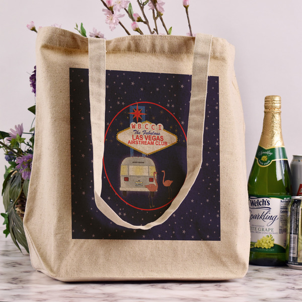 Las Vegas Airstream Club Reusable Cotton Grocery Bag - In Context