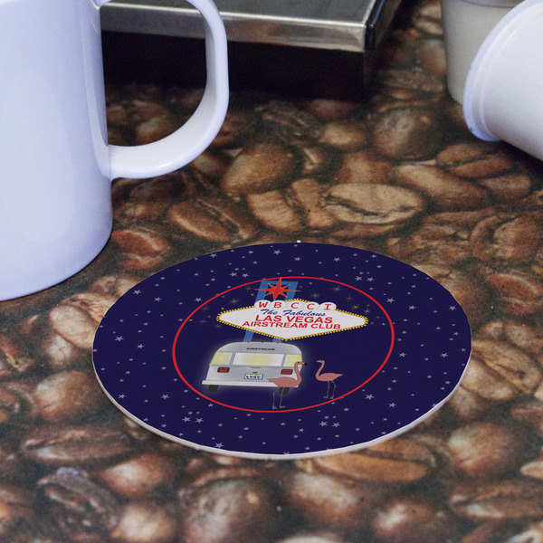 Las Vegas Airstream Club Round Paper Coaster - Front