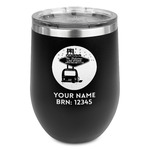 Las Vegas Airstream Club Stemless Stainless Steel Wine Tumbler - Black - Double-Sided