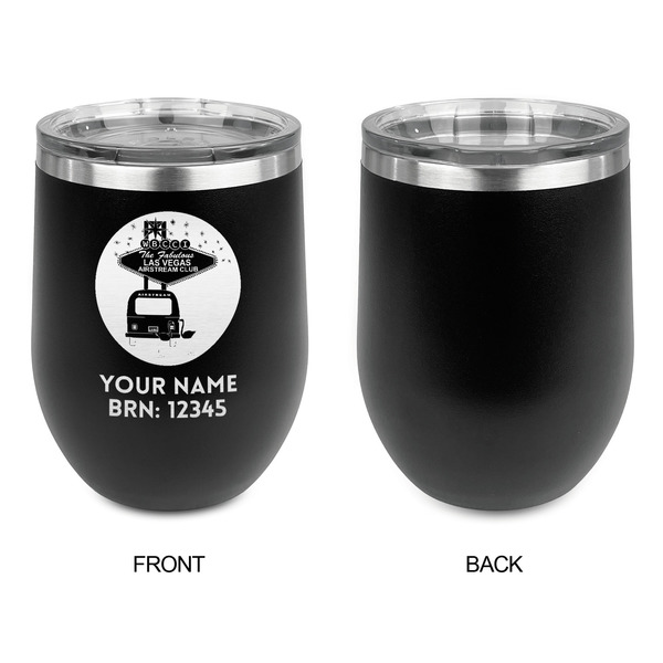 Las Vegas Airstream Club Stainless Wine Tumblers - Black - Single Sided - Approval