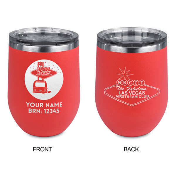 Las Vegas Airstream Club Stainless Wine Tumblers - Coral - Double Sided - Approval