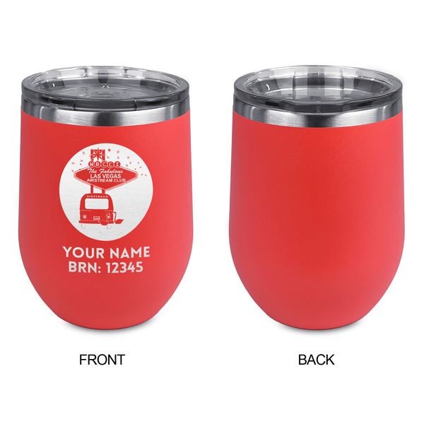Las Vegas Airstream Club Stainless Wine Tumblers - Coral - Single Sided - Approval