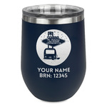 Las Vegas Airstream Club Stemless Stainless Steel Wine Tumbler - Navy - Double-Sided
