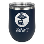 Las Vegas Airstream Club Stemless Stainless Steel Wine Tumbler - Navy - Single-Sided
