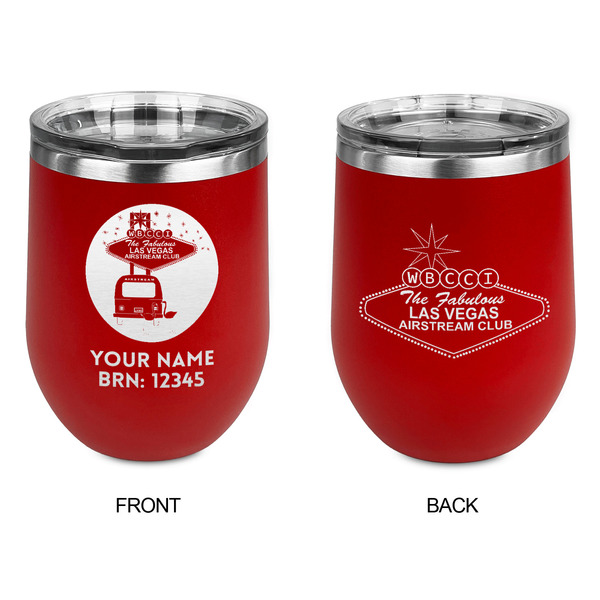 Las Vegas Airstream Club Stainless Wine Tumblers - Red - Double Sided - Approval