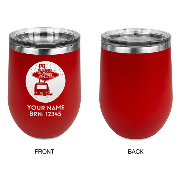 Las Vegas Airstream Club Stainless Wine Tumblers - Red - Single Sided - Approval