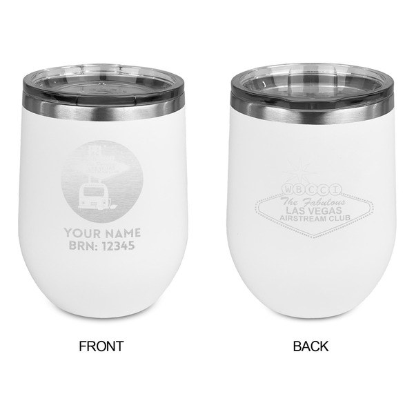 Las Vegas Airstream Club Stainless Wine Tumblers - White - Double Sided - Approval