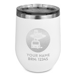 Las Vegas Airstream Club Stemless Stainless Steel Wine Tumbler - White - Single-Sided