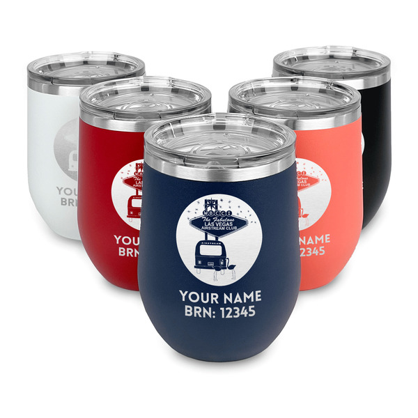 Las Vegas Airstream Club Steel Wine Tumblers Multiple Colors