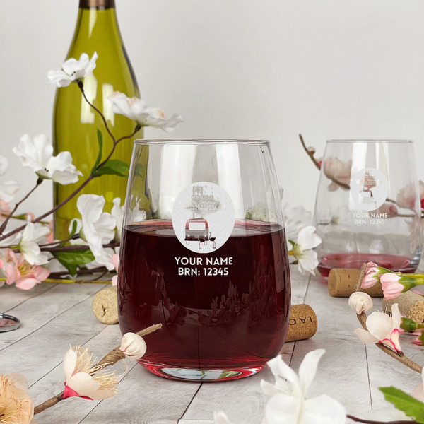 Las Vegas Airstream Club Stemless Wine Glass - In Context