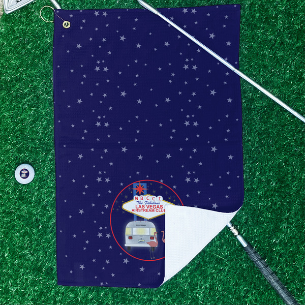 Las Vegas Airstream Club Waffle Weave Golf Towel - In Context