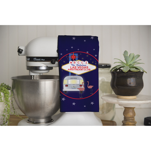 Las Vegas Airstream Club Waffle Weave Towel - Full Color Print - Lifestyle Image