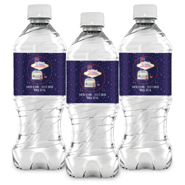Las Vegas Airstream Club Water Bottle Labels - Front View