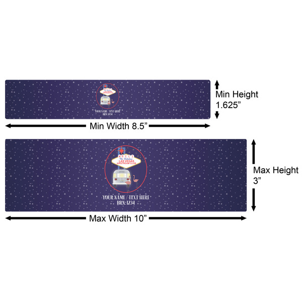 Las Vegas Airstream Club Water Bottle Labels w/ Dimensions