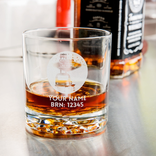 Las Vegas Airstream Club Whiskey Glass - Jack Daniel's Bar - In Use