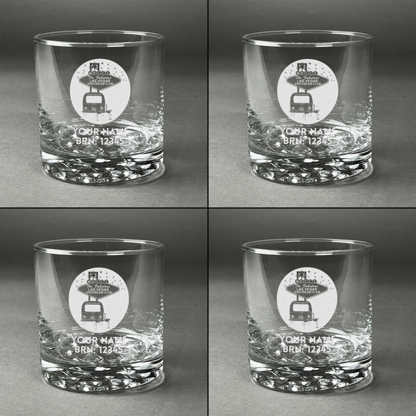 Las Vegas Airstream Club Whiskey Glasses - Set of 4 - Front
