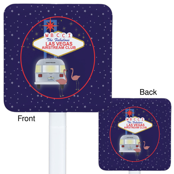 Las Vegas Airstream Club White Plastic Stir Stick - Double Sided - Front & Back