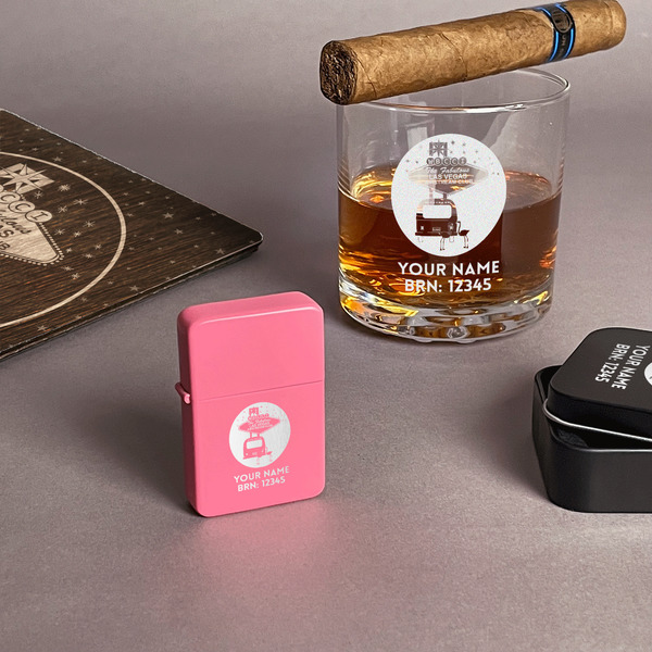 Las Vegas Airstream Club Windproof Lighters - Pink - In Context