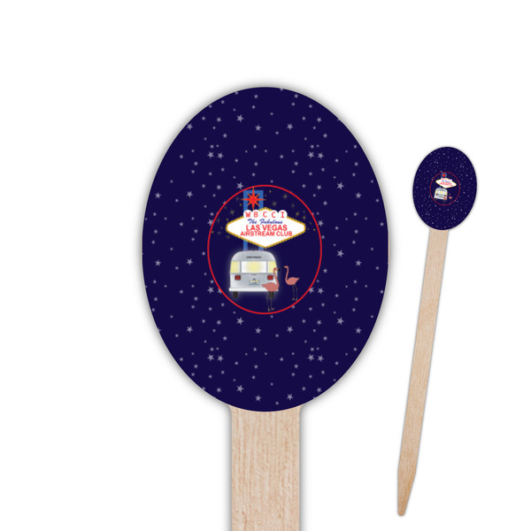Custom Las Vegas Airstream Club Oval Wooden Food Picks