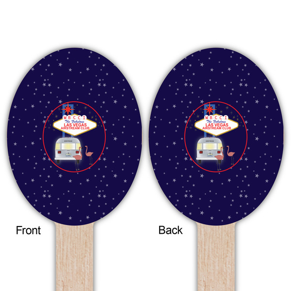 Las Vegas Airstream Club Wooden Food Pick - Oval - Double Sided - Front & Back