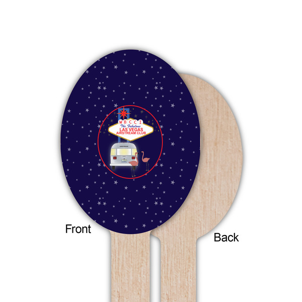 Las Vegas Airstream Club Wooden Food Pick - Oval - Single Sided - Front & Back