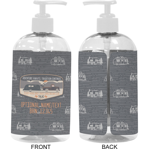 Texas Highland Lakes Airstream Club Logo 16 oz Plastic Liquid Dispenser - Approval - White