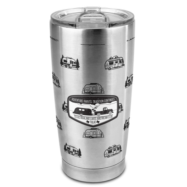 Custom Texas Highland Lakes Airstream Club Logo 20oz Stainless Steel Double Wall Tumbler - Full Print