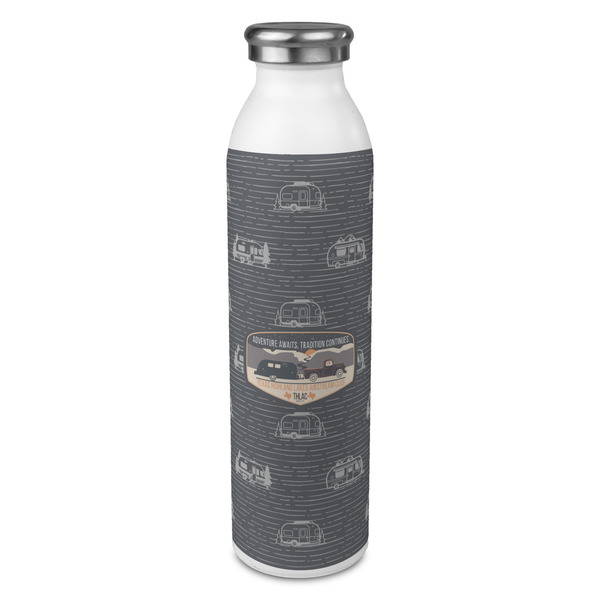 Custom Texas Highland Lakes Airstream Club Logo 20oz Stainless Steel Water Bottle - Full Print