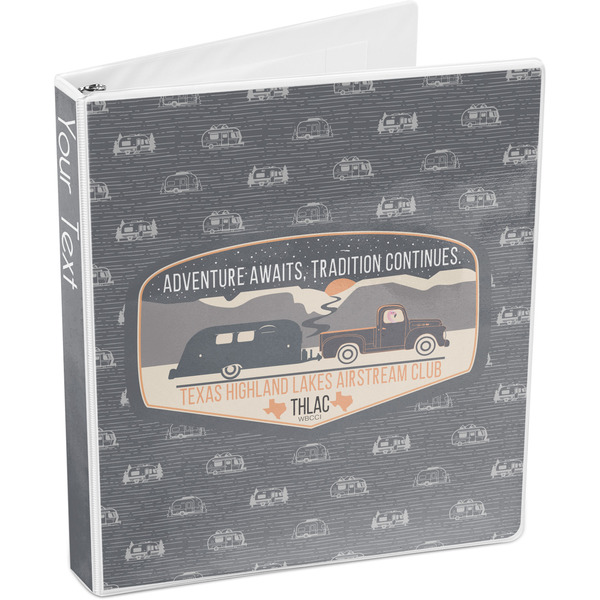 Texas Highland Lakes Airstream Club Logo 3-Ring Binder - 1" - Angled