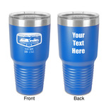 Texas Highland Lakes Airstream Club Logo 30 oz Stainless Steel Tumbler - Royal Blue - Double-Sided