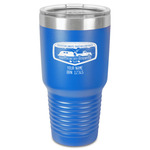 Texas Highland Lakes Airstream Club Logo 30 oz Stainless Steel Tumbler - Royal Blue - Single-Sided