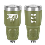 Texas Highland Lakes Airstream Club Logo 30 oz Stainless Steel Tumbler - Olive - Double-Sided