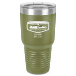Texas Highland Lakes Airstream Club Logo 30 oz Stainless Steel Tumbler - Olive - Single-Sided