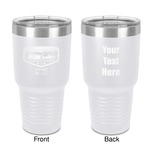 Texas Highland Lakes Airstream Club Logo 30 oz Stainless Steel Tumbler - White - Double-Sided