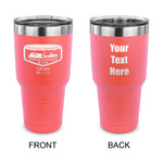 Texas Highland Lakes Airstream Club Logo 30 oz Stainless Steel Tumbler - Coral - Double-Sided