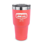 Texas Highland Lakes Airstream Club Logo 30 oz Stainless Steel Tumbler - Coral - Single-Sided