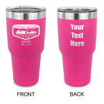 Texas Highland Lakes Airstream Club Logo 30 oz Stainless Steel Tumbler - Pink - Double-Sided
