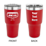 Texas Highland Lakes Airstream Club Logo 30 oz Stainless Steel Tumbler - Red - Double-Sided