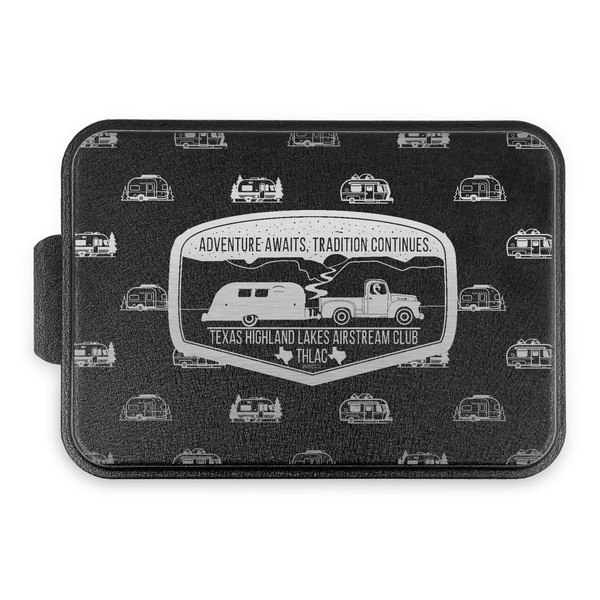 Texas Highland Lakes Airstream Club Logo Aluminum Baking Pan - Black Lid - FRONT