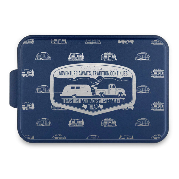 Custom Texas Highland Lakes Airstream Club Logo Aluminum Baking Pan with Navy Lid