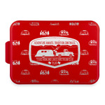 Texas Highland Lakes Airstream Club Logo Aluminum Baking Pan with Red Lid